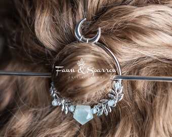 Aquamarine Crystal Hair Pin Stick