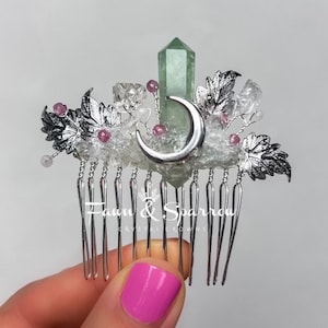 Ethereal Crystal Hair Comb, Bridesmaid Hair Comb, Boho Hair Pin, Hair Claw, Ocean Wedding,Braid Jewelry,Beach Wedding,Mermaid Hair Accessory Silver