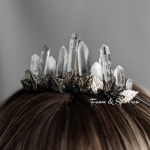 Obsidian Quartz Tiara, Black tie Wedding, High Priestess, Festival, Wiccan, Witch, Fantasy Crystal Crown