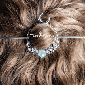 Aquamarine Crystal Hair Pin Stick image 2