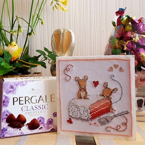 Tails of Love Mice con tarjeta de pastel