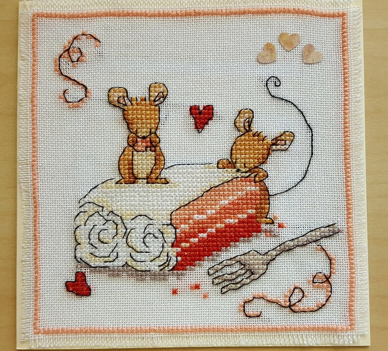 Tails of Love Mice with Cake card image 3