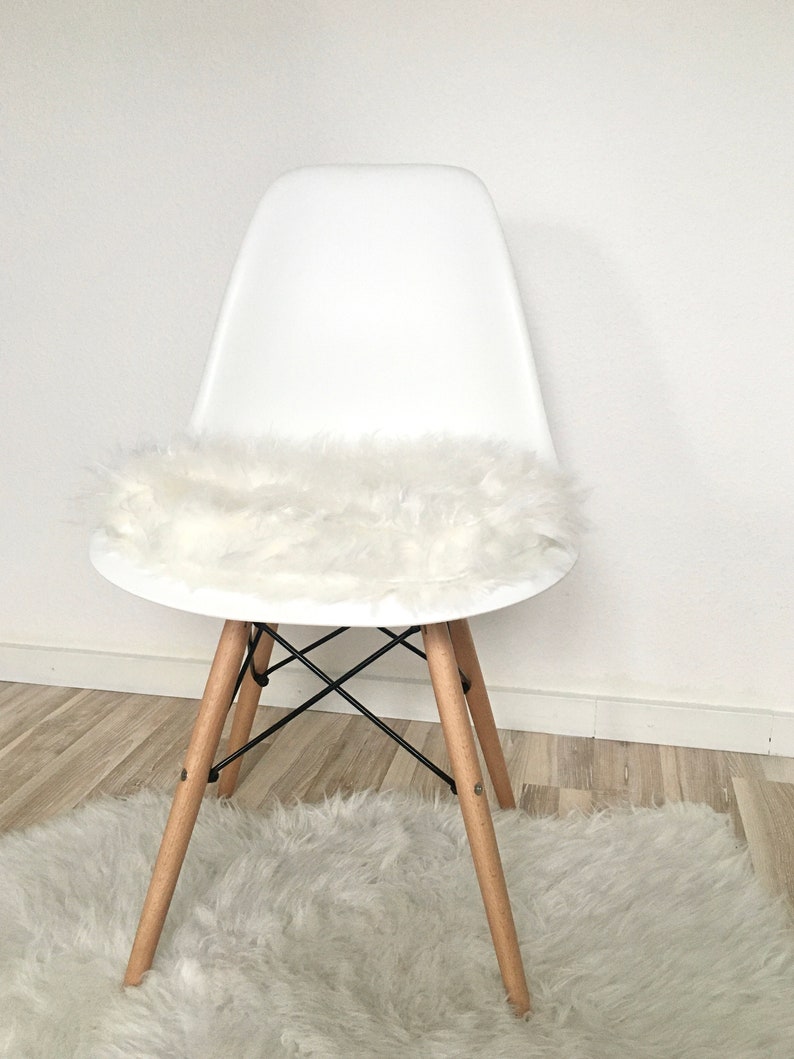 Round Chair Cushion White 6 Cm High Seat Cushion Seat Etsy