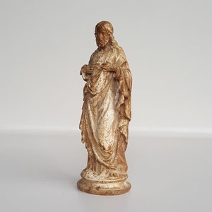 Antike religiöse Gips-Statue, antike Chalkware, französischer Gips-Heiliges Herz