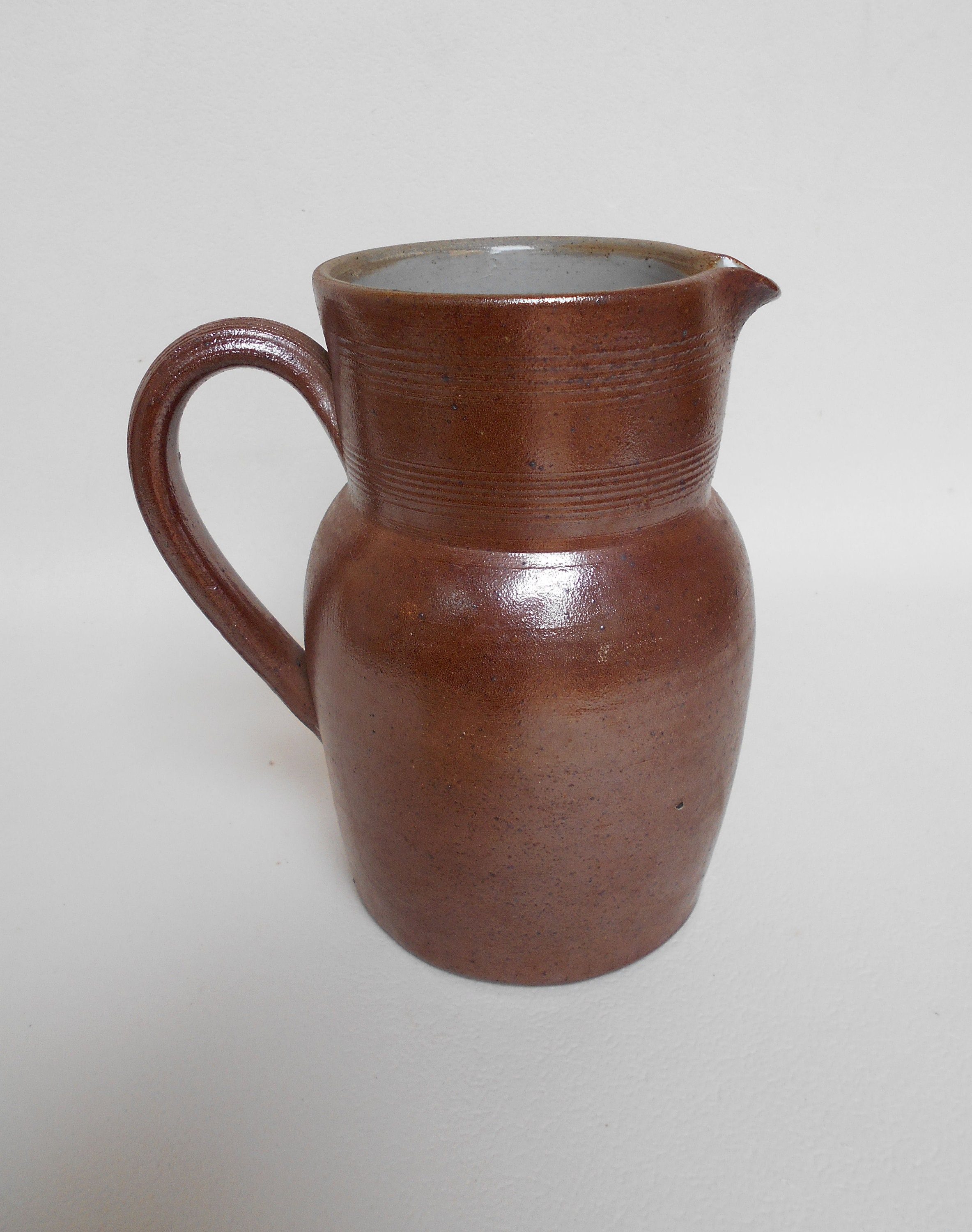 Pichet d'eau en Grès Français Vintage Par Gres Du Berry/Cruche Faite à La Main Années 1970