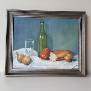 French Vintage Still Life Painting, Signed Still Life, Original Artwork, Framed Still Life Painting