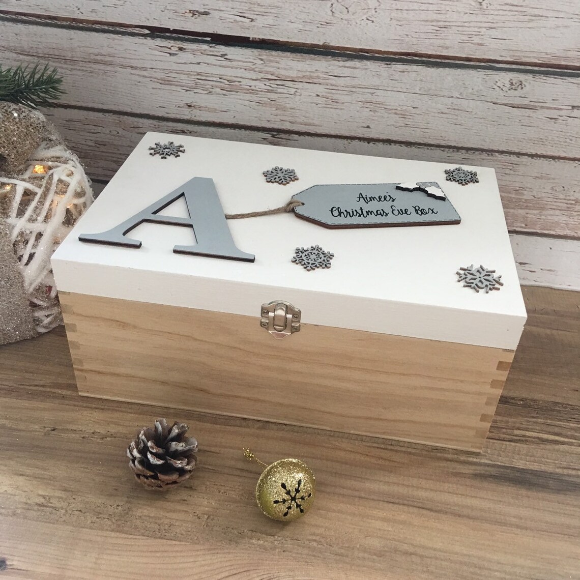 Pin on road trip Christmas Eve box wooden christmas box personalised | Etsy