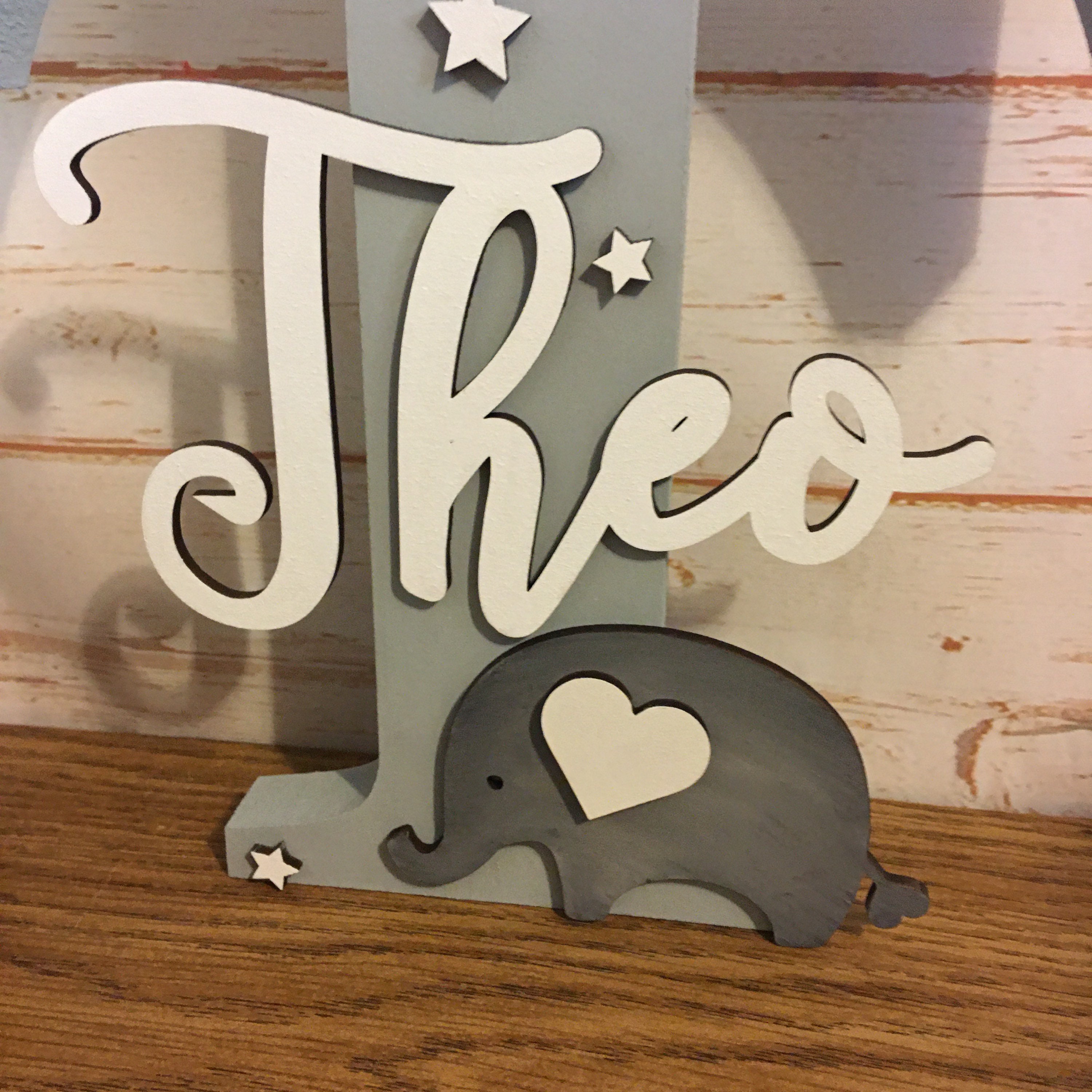 Elephant letter freestanding nursery letter personalised | Etsy
