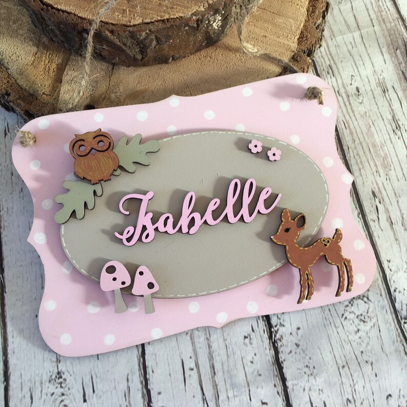 Woodland Door Sign Bedroom Door Hanger Bedroom Name Plaque Etsy UK