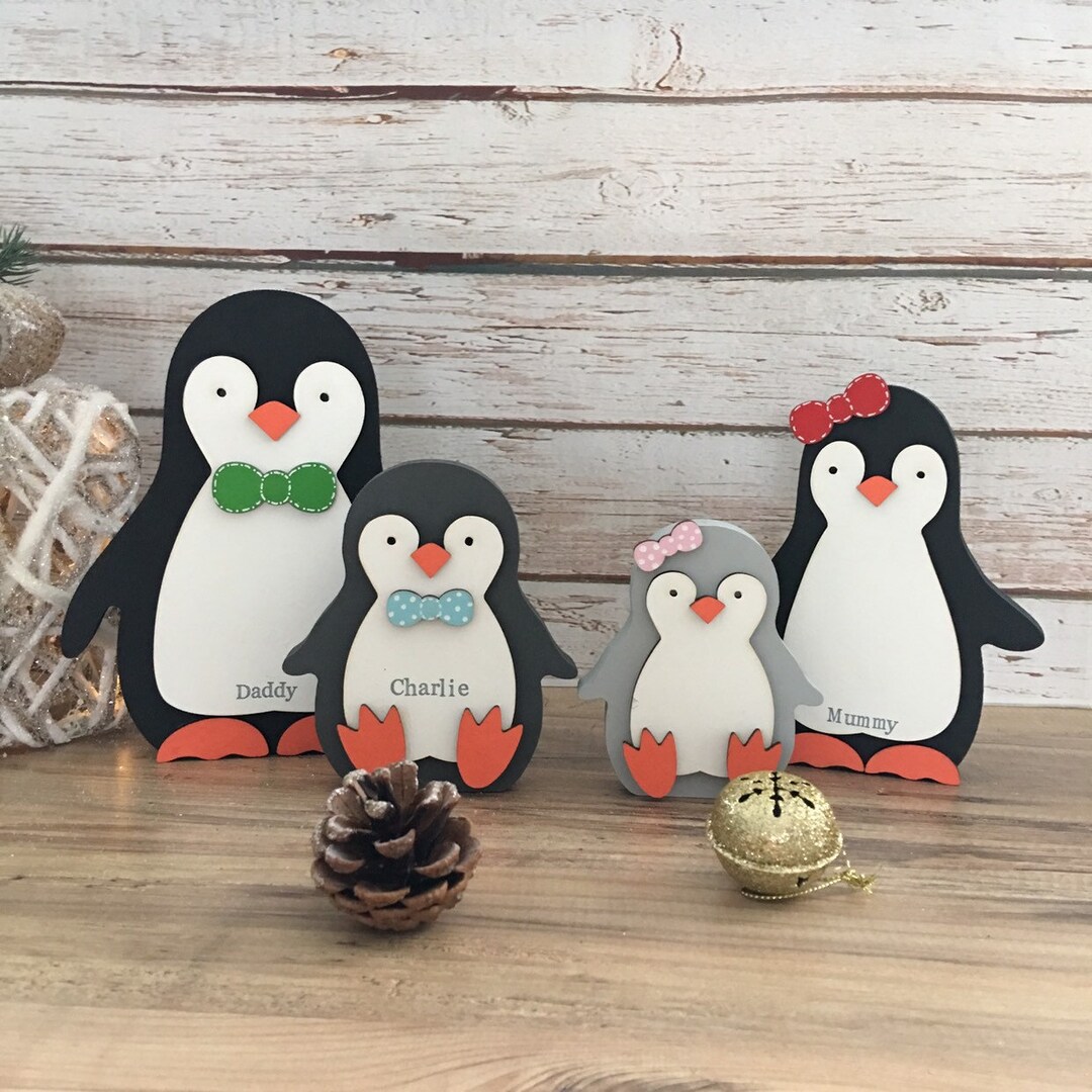 Personalised Penguin Family Christmas Decoration - Etsy UK