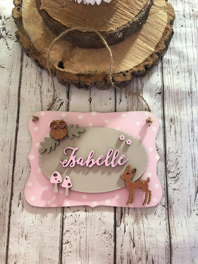 Woodland Door Sign Bedroom Door Hanger Bedroom Name Plaque Etsy UK