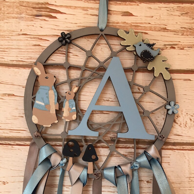 Rabbit Dream Catcher Nursery Decor New Baby Gift Etsy