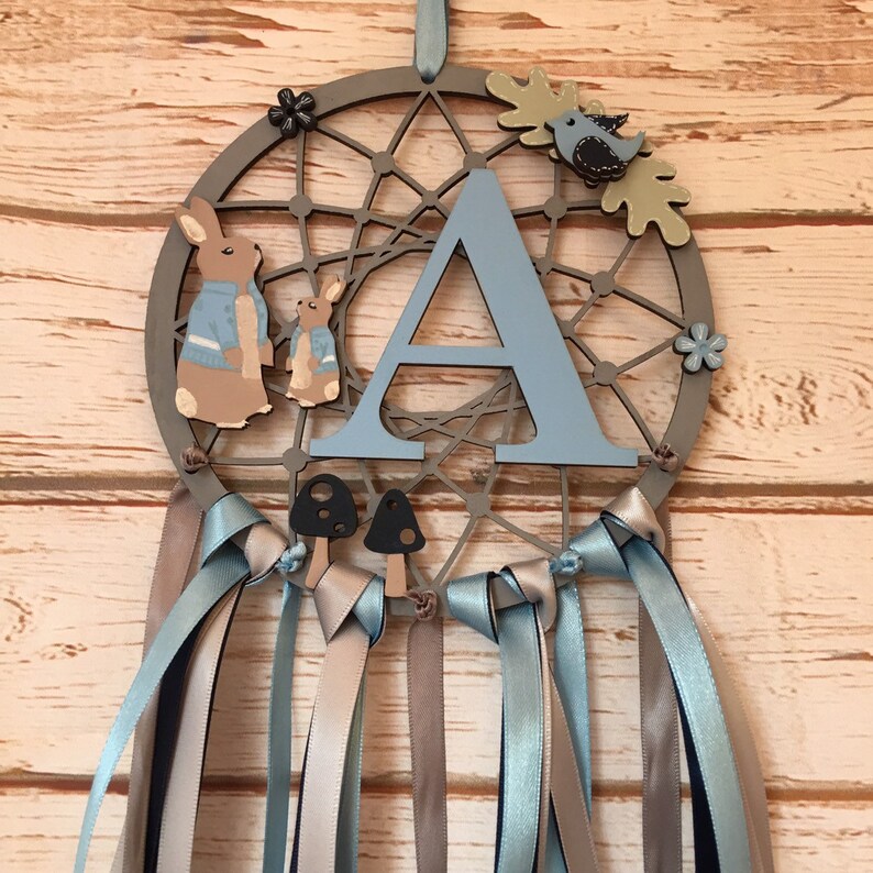 Rabbit Dream Catcher Nursery Decor New Baby Gift Etsy