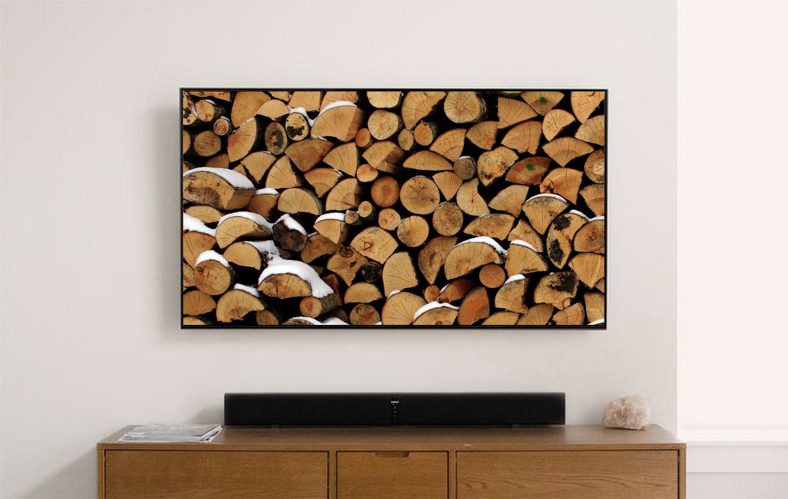 Samsung Frame TV Art Wood Logs Pile Photo Firewood Log Etsy