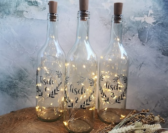 Table numbers wedding light bottle bottle light decoration wedding table