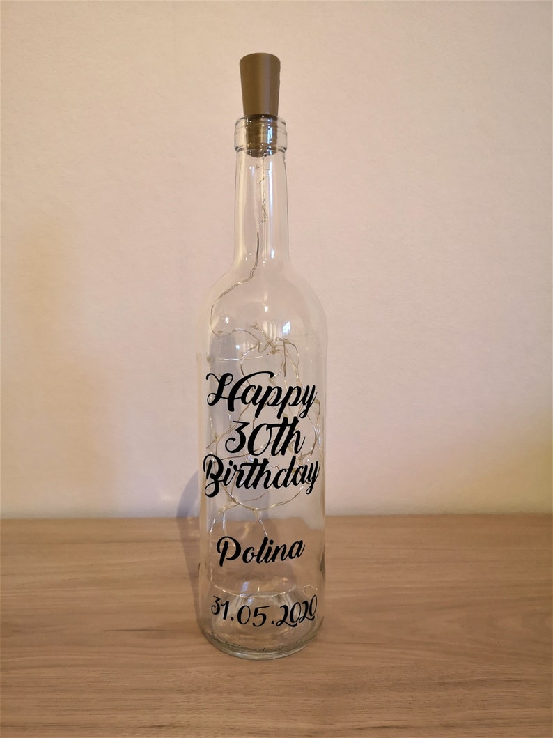 Leuchtflasche Flasche Lichterkette mit individuellem Spruch Etsy