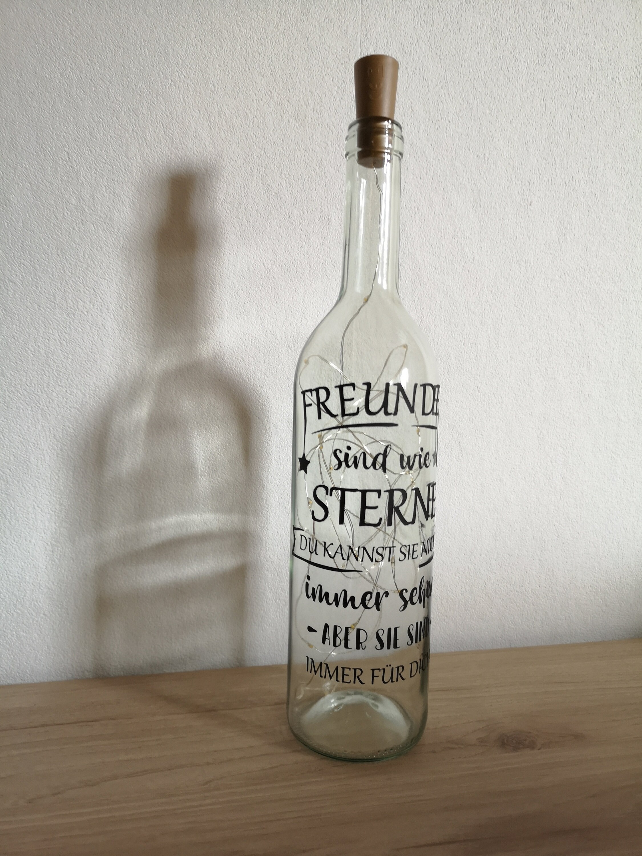 Leuchtflasche Weinflasche Lichterkette mit Spruch für Etsy