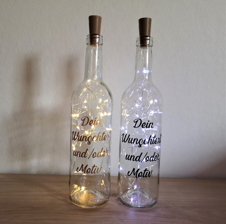 Leuchtflasche Flasche Lichterkette mit individuellem Spruch Etsy