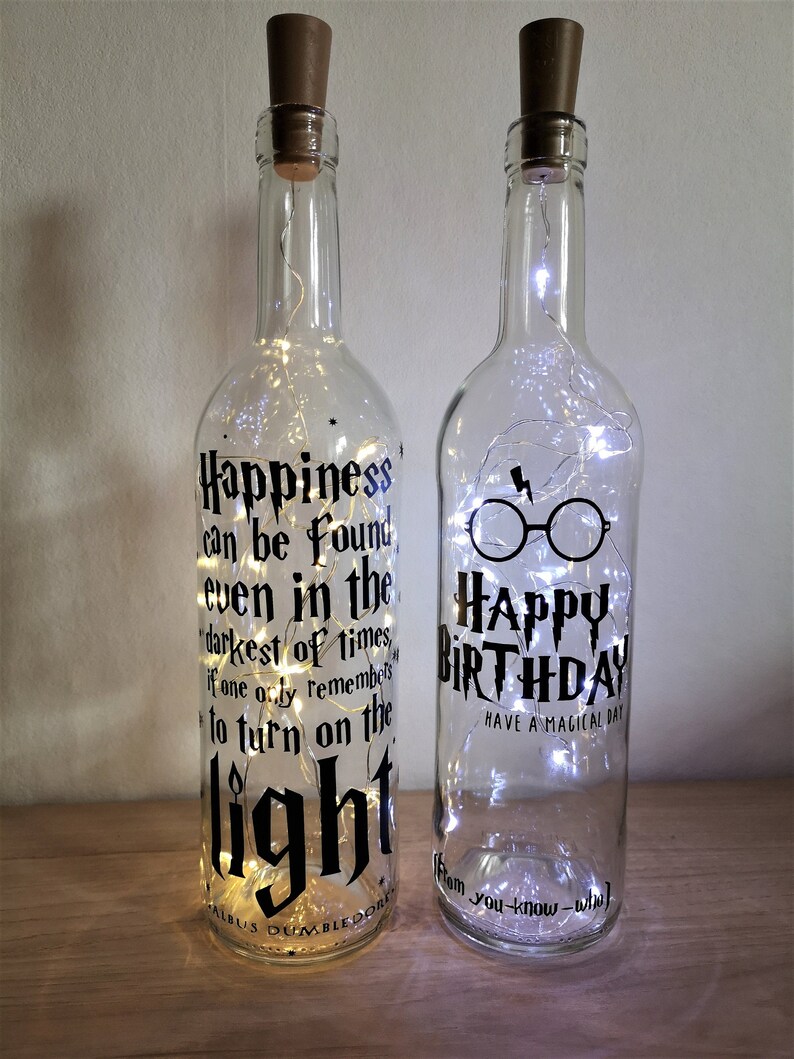 Leuchtflasche Weinflasche Lichterkette Flaschenlicht Harry Etsy