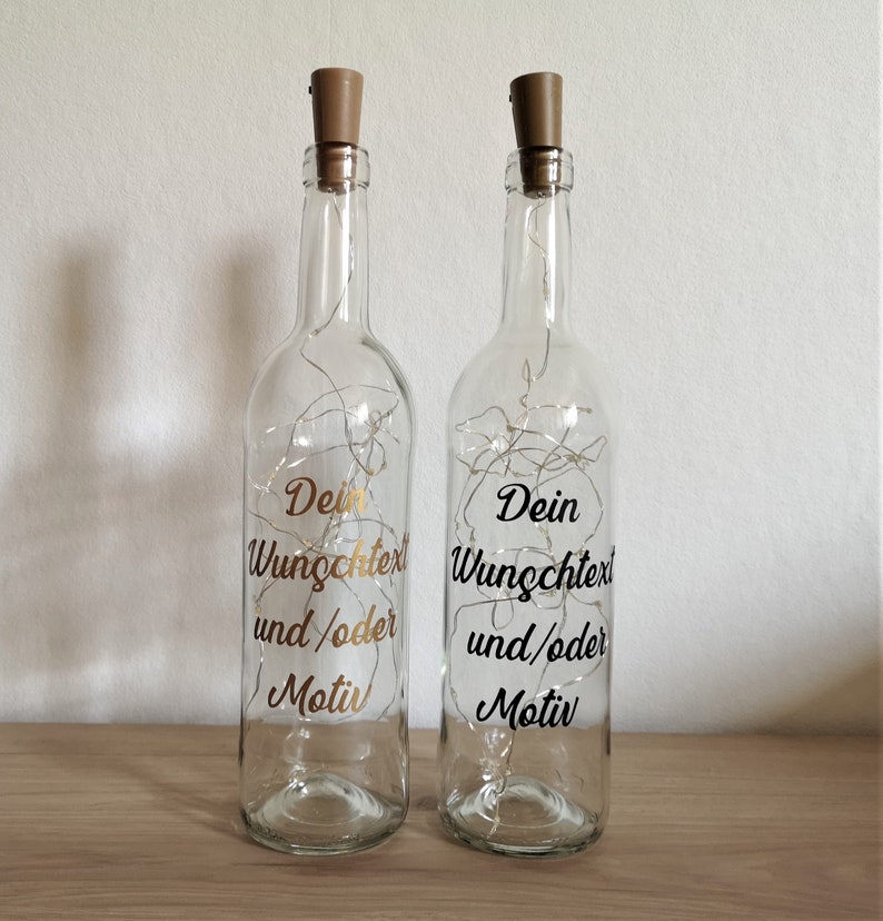 Leuchtflasche Flasche Lichterkette mit individuellem Spruch Etsy