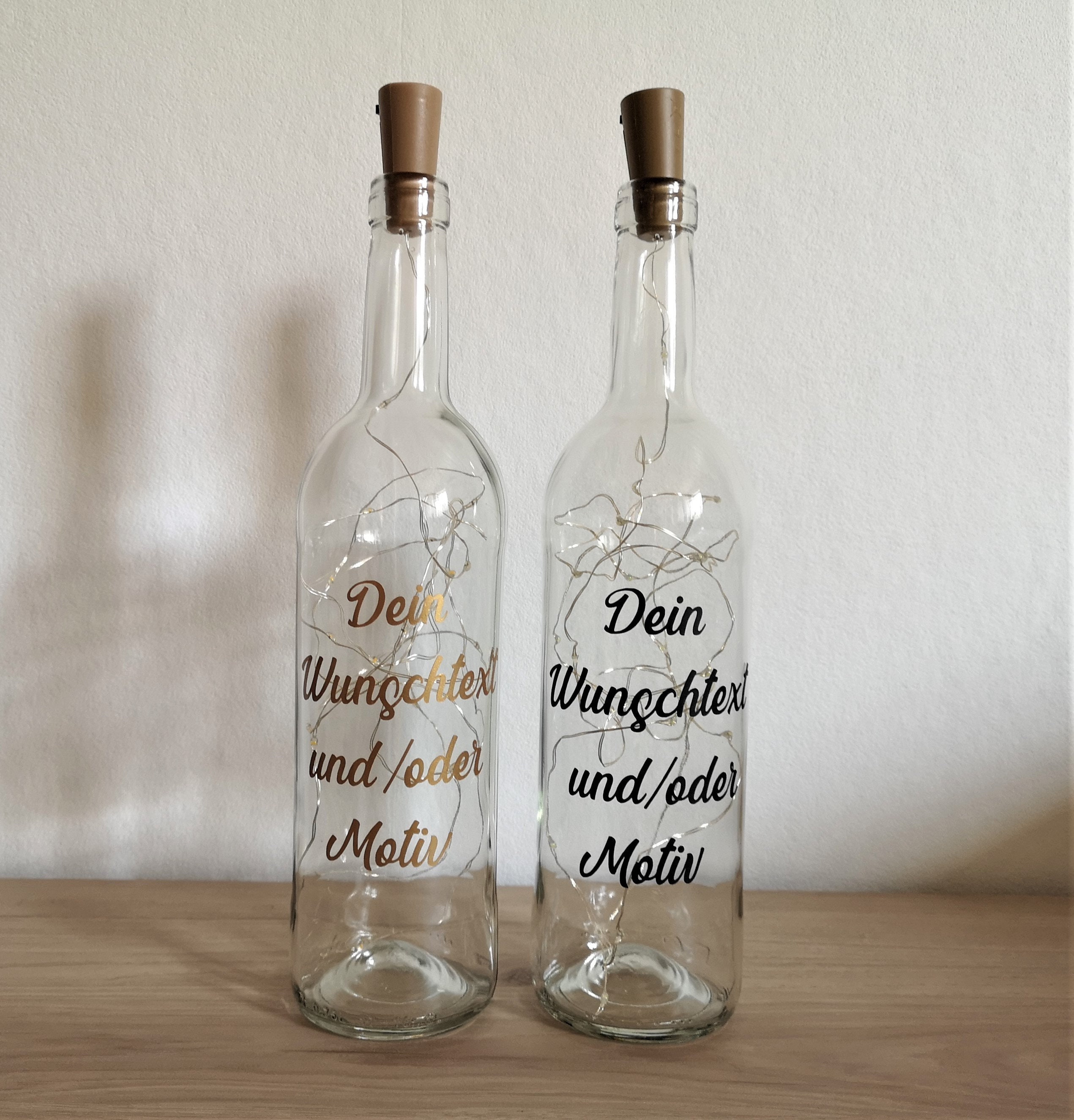 Leuchtflasche Flasche Lichterkette mit individuellem Spruch Etsy.de