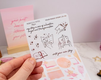 Foiled planner sticker sheet - Your Magic Story! Decorative stickers for planners, journals and scrapbooks. Gold, Silver or Rose Gold foil