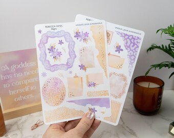 Unique - Journaling Planner Sticker kit. Decorative and rose gold foiled stickers for journaling and scrapbooking.