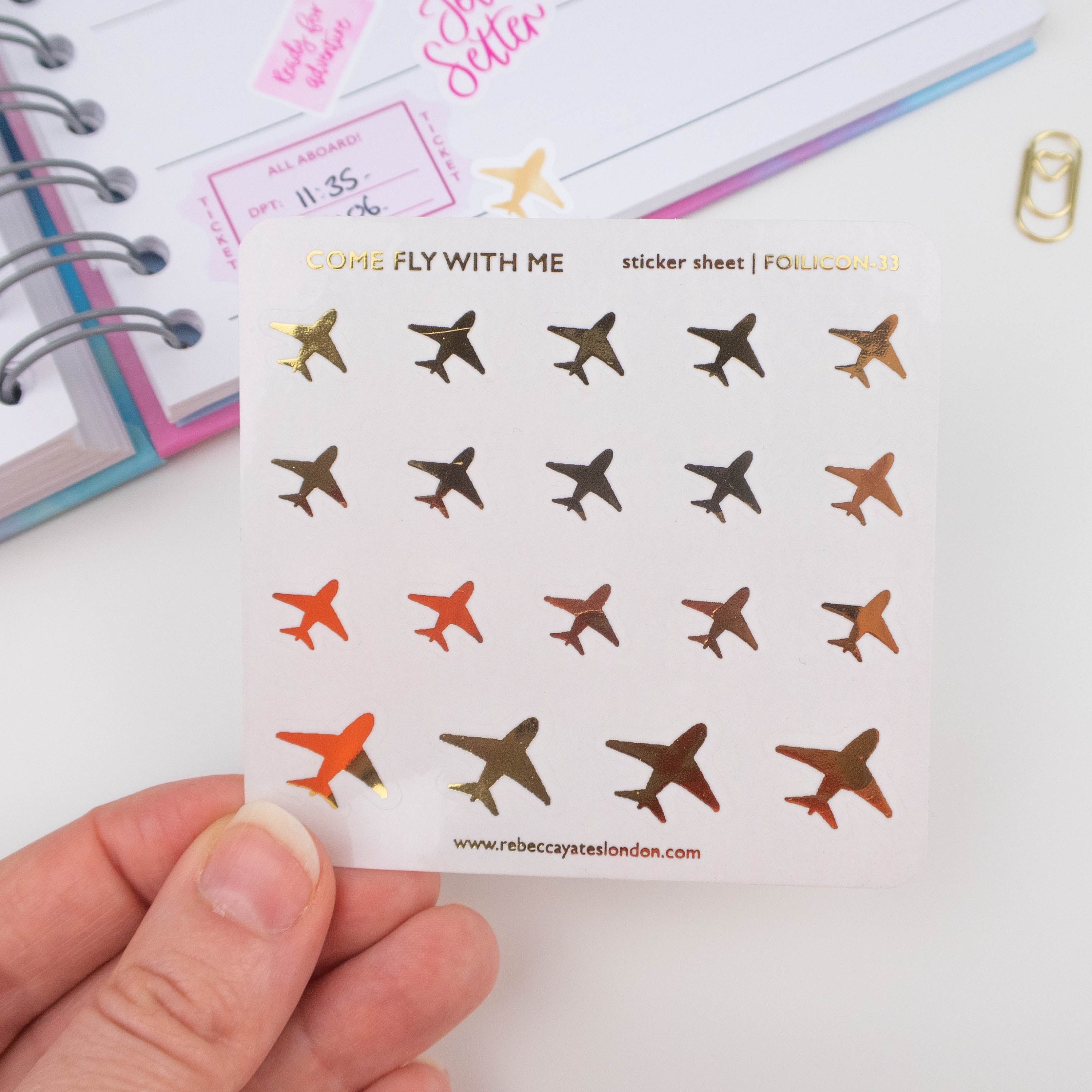 Planner and journal stickers  Rebecca Yates – tagged Foiled icon