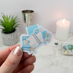 Water Journal Magnetic Bookmark - Page Marker, Book Lover Gift, Planner Accessory, Cute Stationery