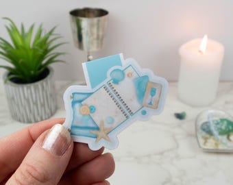 Water Journal Magnetic Bookmark - Page Marker, Book Lover Gift, Planner Accessory, Cute Stationery
