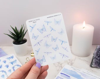 Whimsical Wings! - Planner sticker sheet, small stickers for scrapbooks, journalling and bullet journal. Decorative stickers