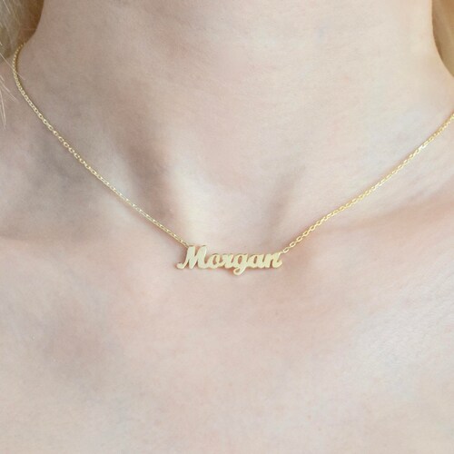 14k Solid Gold Name Necklace Name 