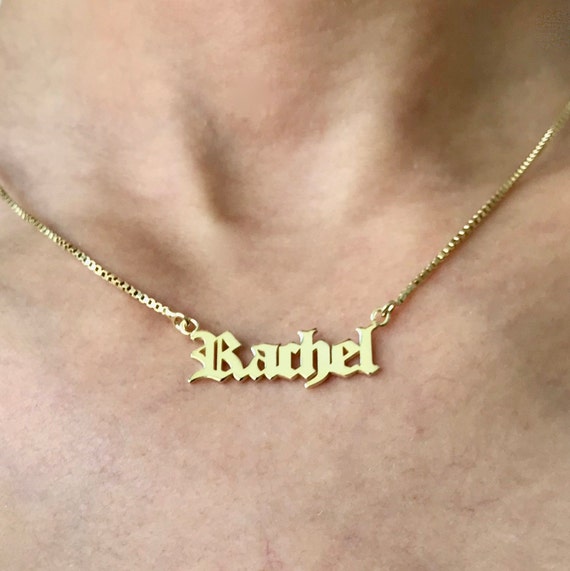 Beleco Jewelry Old English Name Necklace Custom Made Any Name