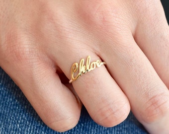 Gold Name Ring - Gold Ring - Name Ring - Name jewelry - Custom Name Ring - Bridesmaids Gift - Personalized Ring - Ring - Valentine's Day