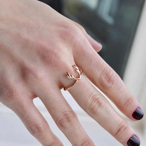 Etsy deer deals antler ring