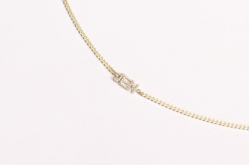 Choker Name Necklace Gold Name Choker Pave Name necklace Name Choker Personalized Jewelry Personalized Choker Choker image 3