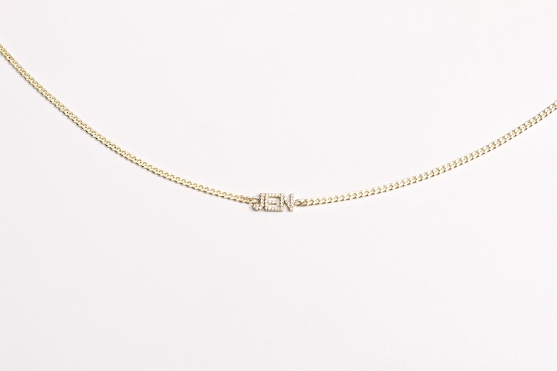 Choker Name Necklace Gold Name Choker Pave Name necklace Name Choker Personalized Jewelry Personalized Choker Choker image 4