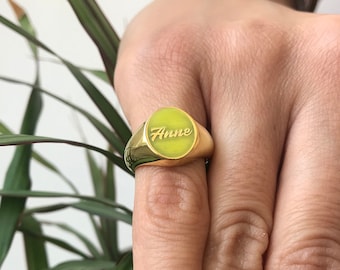 Personalized Signet Ring - Name Signet Ring - Signet Ring - Gold Signet Ring - Initial Signet Ring - Name Ring -Valetine's Day Gift