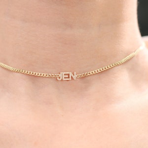 Choker Name Necklace Gold Name Choker Pave Name necklace Name Choker Personalized Jewelry Personalized Choker Choker image 2