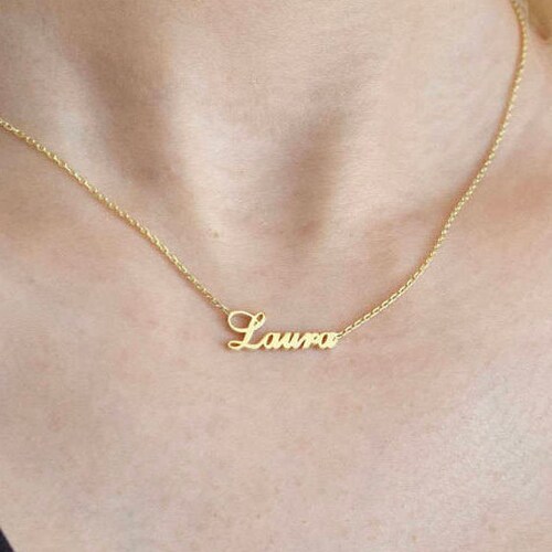 14K Gold Dainty Name Necklace 
