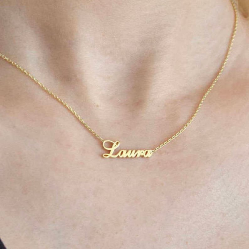 14K Gold Dainty Name Necklace Personalized Necklace Name - Etsy UK