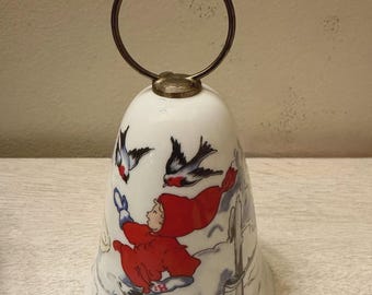 Tomtejul Campana di Natale, porcellana Vtg Rörstrand, Aina Stenberg Art