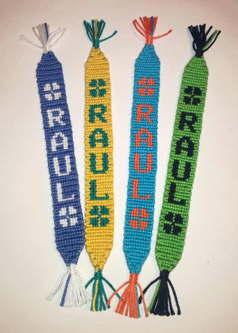 Personalised custom braided bookmark Knotted alpha pattern Etsy