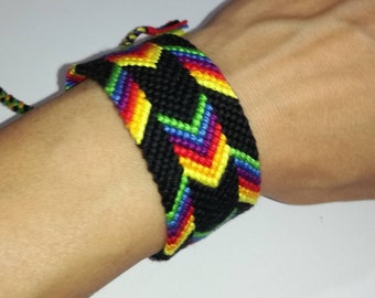 Braided friendship bracelet Bracelet bresilien Knotted wrist band Rainbow bracelet Boho woven bracelet Unique gift