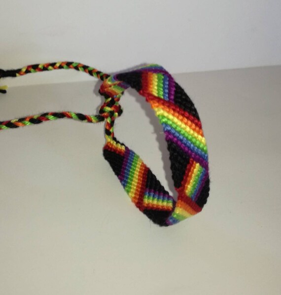 Zigzag Friendship Bracelet Rainbow Knotted Bracelet Custom String Bracelet Wrist Band Handwoven Bracelet Woven Jewelry Knot Wrist Cuff Boho Etsy UK