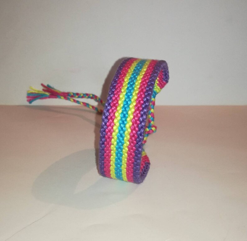 Vertical stripes friendship bracelet Knotted wrist band Etsy