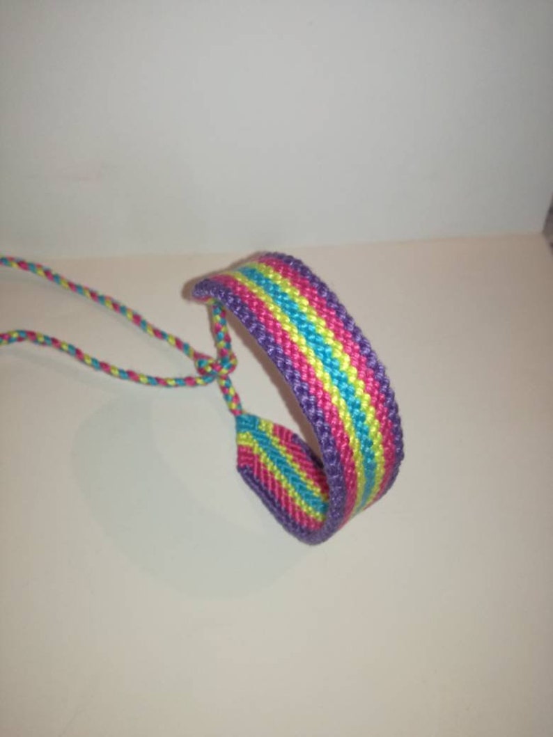 Vertical stripes friendship bracelet Knotted wrist band Etsy