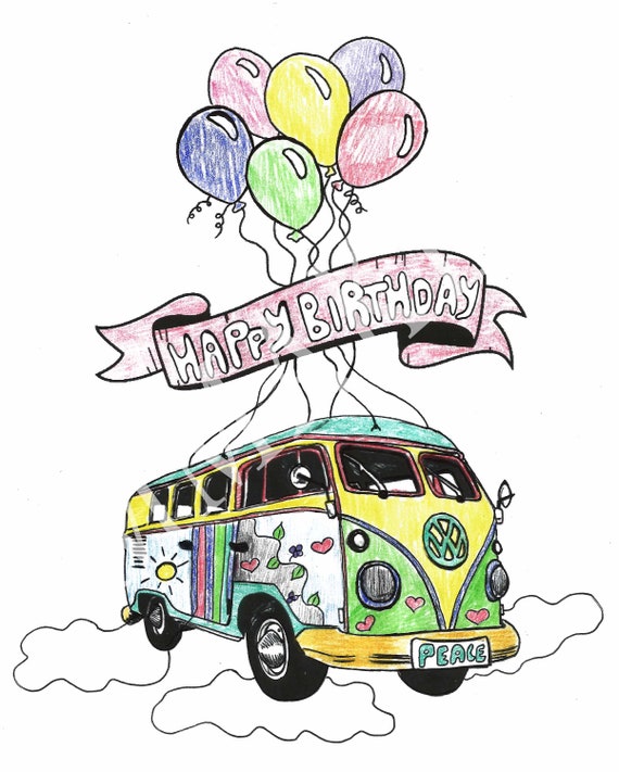 Joyeux Anniversaire Carte A La Main Dessin Vw T1 Volkswagen Etsy Joyeux Anniversaire Carte A La Main Dessin Vw T1 Volkswagen Etsy