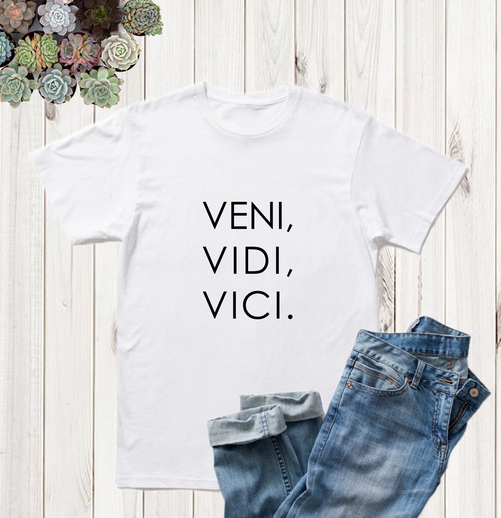 VENI VIDI VICI TShirt Latin Quote Tee Gift For Friend Etsy