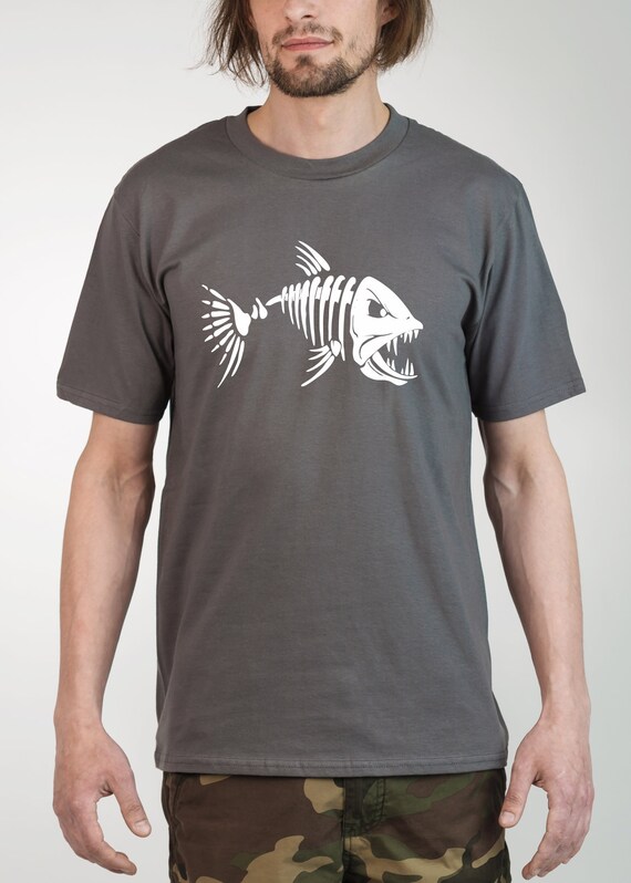 Fish Bone Skeleton T Shirt Gift Animal Lover Peace Nature Etsy